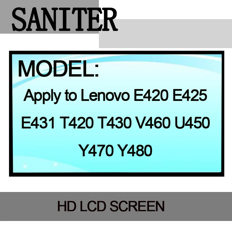 SANITER Apply to Lenovo E420 E425 E431 T420 T430 V460 U450 Y470 Y480 Laptop LCD Screen