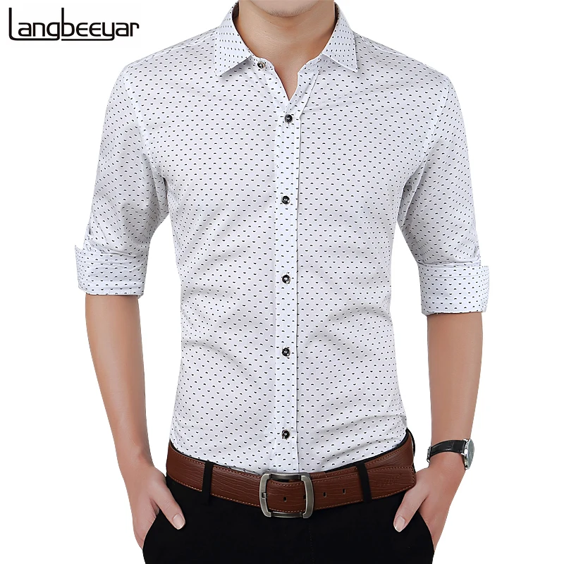 2020 New Autumn Fashion Brand Men Clothes Slim Fit Men Long Sleeve Shirt Men Polka Dot Casual Men Shirt Social Plus Size M-5XL 2020 New Autumn Fashion Brand Men Clothes Slim Fit Men Long Sleeve Shirt Men Polka Dot Casual Men Shirt Social Plus Size M-5XL