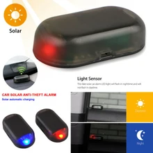 12 V Car Anti-theft LED Flash Alarm Lights Simulate Strobe Signal Lamp Solar Power Security System Fake Warning Flash Lamp
