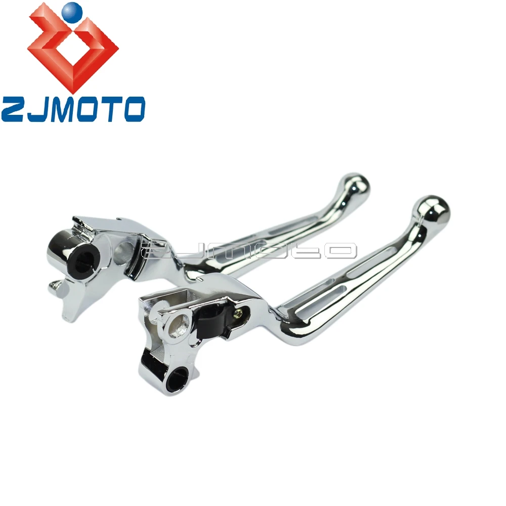 

Pair Motorcycle Slotted Wide Brake Clutch Levers Chrome Handle Lever For Harley Dyna Fat Bob EFI FXDF 2008-2015