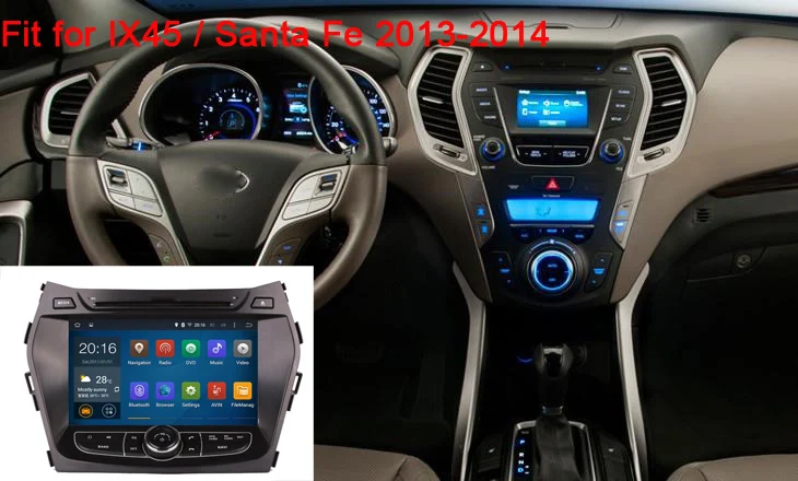 Excellent 4+64G android 9.0 octa core 2din car dvd player for hyundai IX45 santa fe 2013 2015 car audio autoradio wifi gps navi bluetooth 4