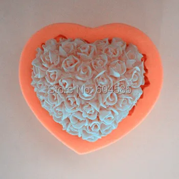 

Heart Shape Rose S0201 Craft Art Silicone Soap mold Craft Molds DIY Handmade soap molds