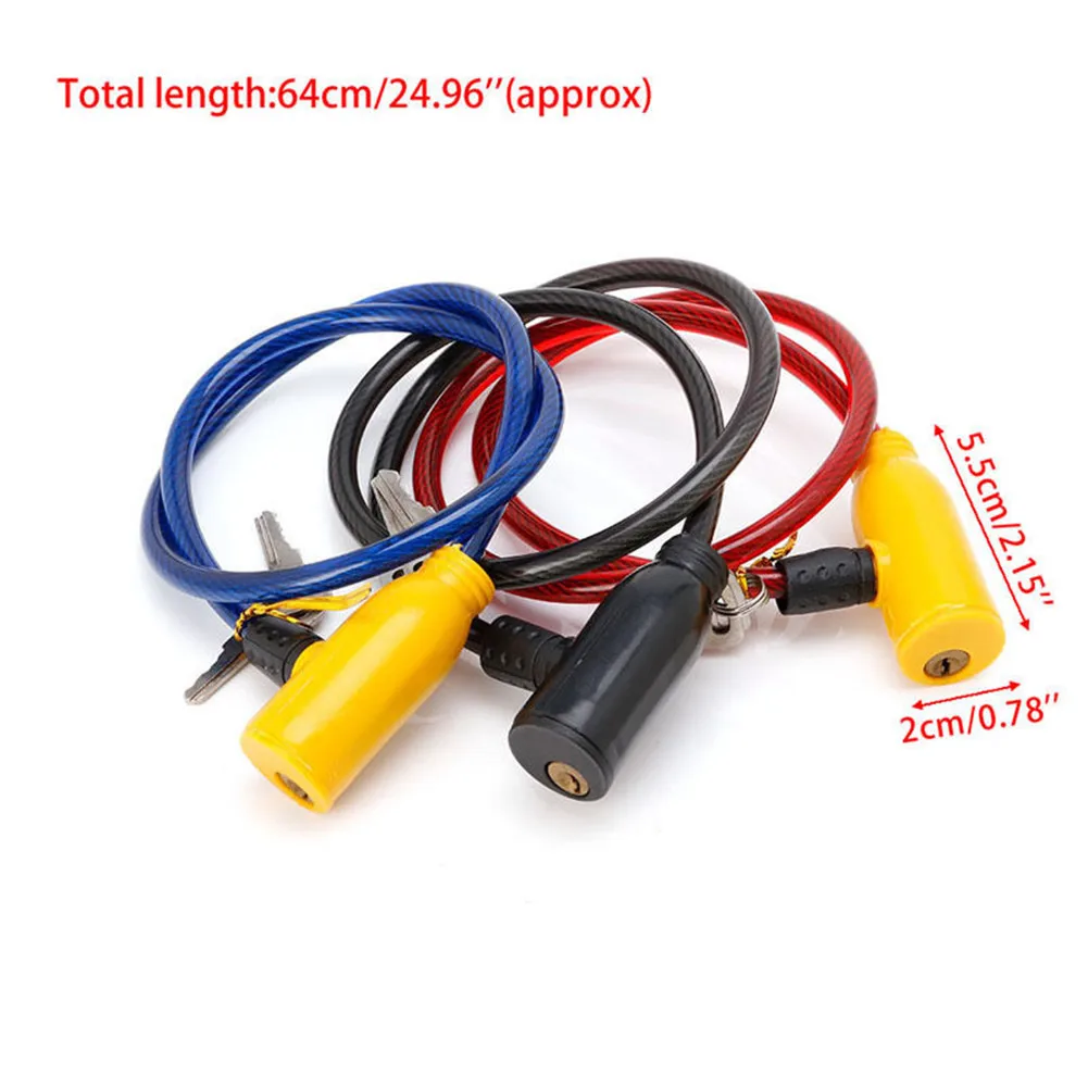 Bicycle Bike Cycle Cable lock 2 Keys Security Safety Anti Theft color red