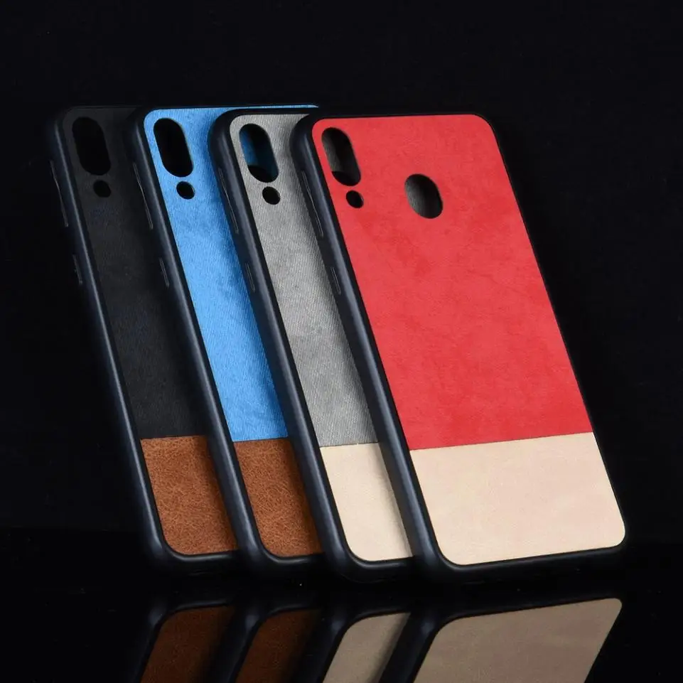 For Samsung Galaxy A50 M10 M20 Case Fashion Splice Double Color Shockproof Hybrid PC TPU PU Leather Phone Slim Back Cover |