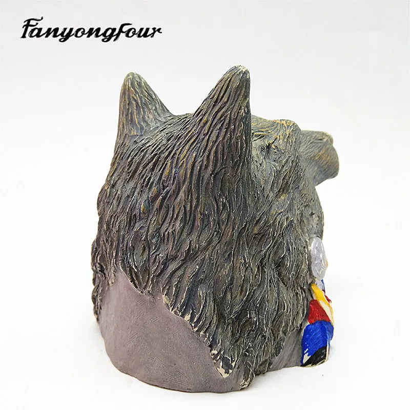 3D Wolf Skull силиконовая форма для выпечки торта из смолы гипса шоколада свечей