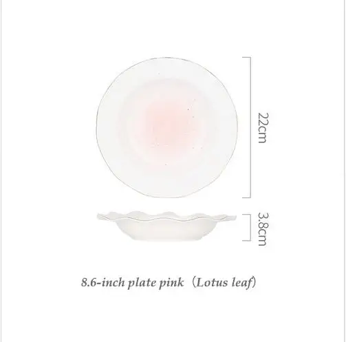 Европейский стиль золотой ободок пятно керамическая тарелка рисовое блюдо рыбы блюда для бифштекса блюдо в стиле вестерн блюдо десертная тарелка во французском стиле - Цвет: Lotus leaf