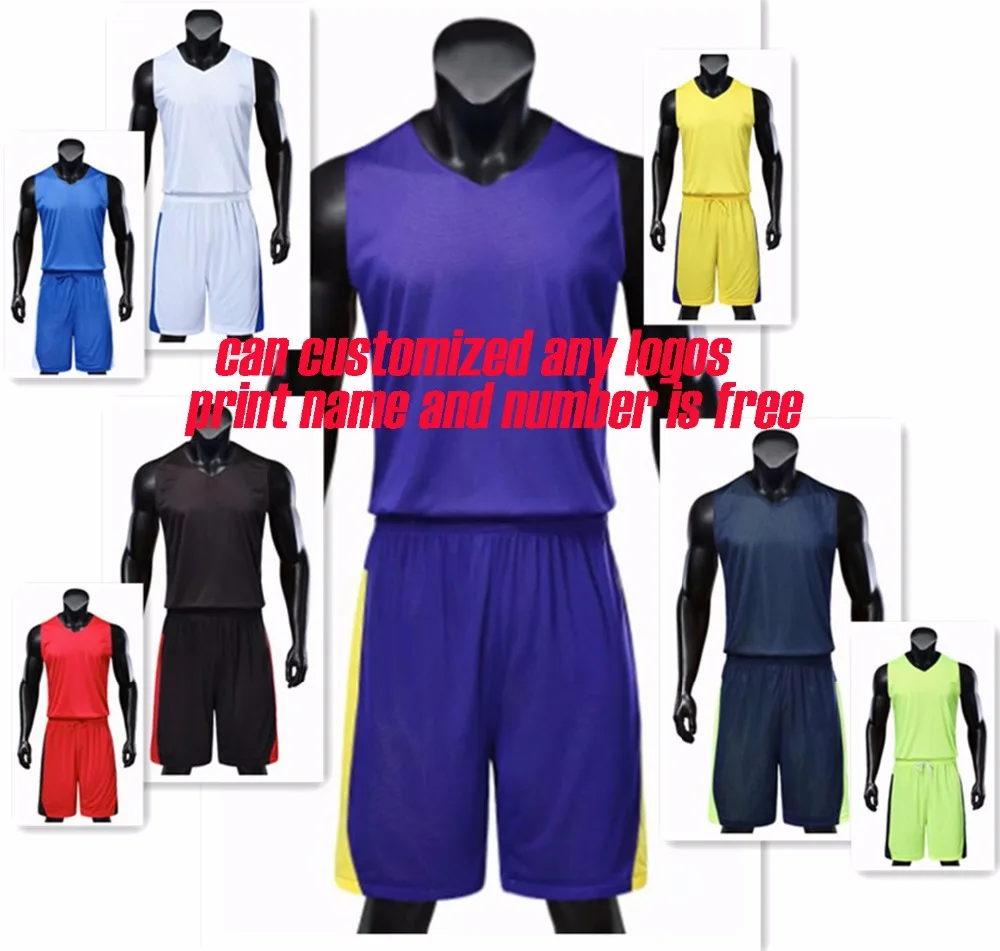 Men's double sides Summer blank Sleeveless Basketball Jerseys adult reversible plain basketball