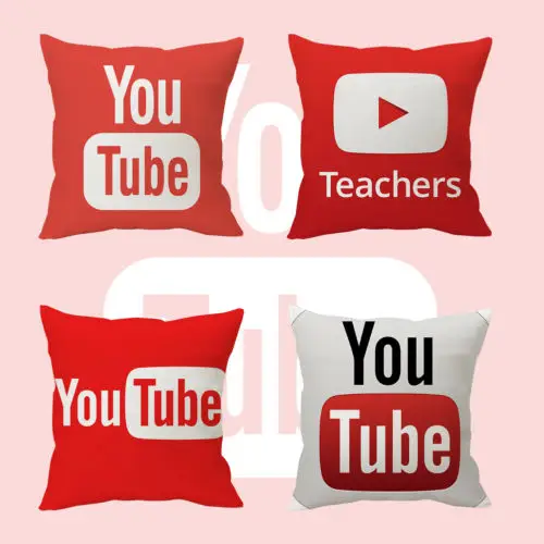 16" Social Media Pillow Case You Tube YouTube Pillow Case Cover