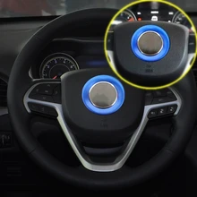 1 шт. Алюминий синий автомобиль центре рулевого колеса Крышка отделка кольцо Стайлинг Стикеры подходит для Jeep Grand Cherokee 2014 -2016