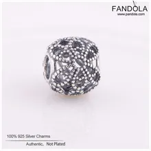 Аутентичные стерлингового серебра 925 Шарм Розы Цветочные ажурные бусины Европа для изготовления ювелирных изделий Подходит талисманы браслет Berloque