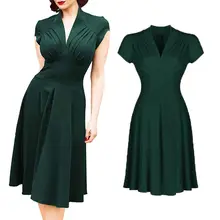 Las mujeres Vintage 50s 60s Retro Rockabilly Pinup ama de casa fiesta Swing té elegante vestidos de vestido Formal