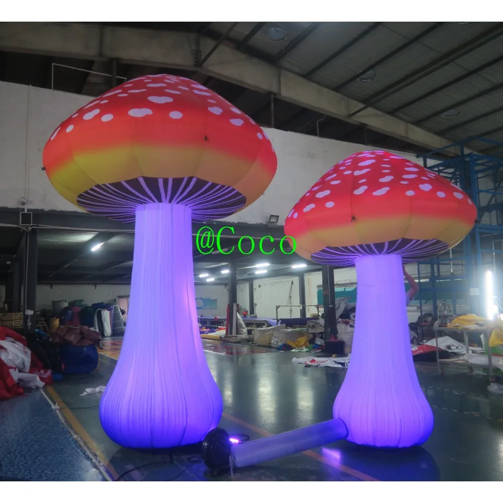 

free shipment to door,Big Inflatable Mushroom Model with lighting for Advertising Decoration, good quality mushroom balloon