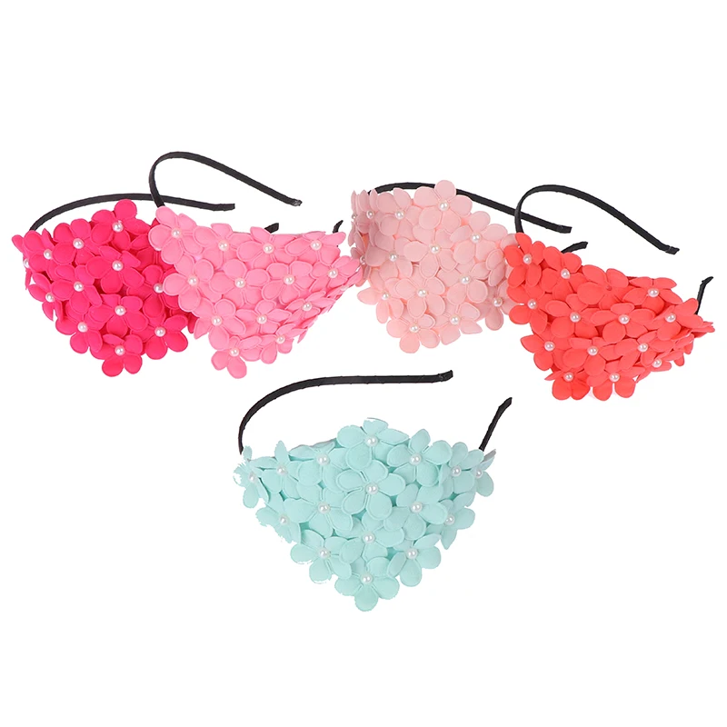 1PCS Beauty Flowers Hair Hoop Princess Dress Match Bows Pearl Flower For Decoration Hairband Baby Girls Band Headwear | Детская одежда