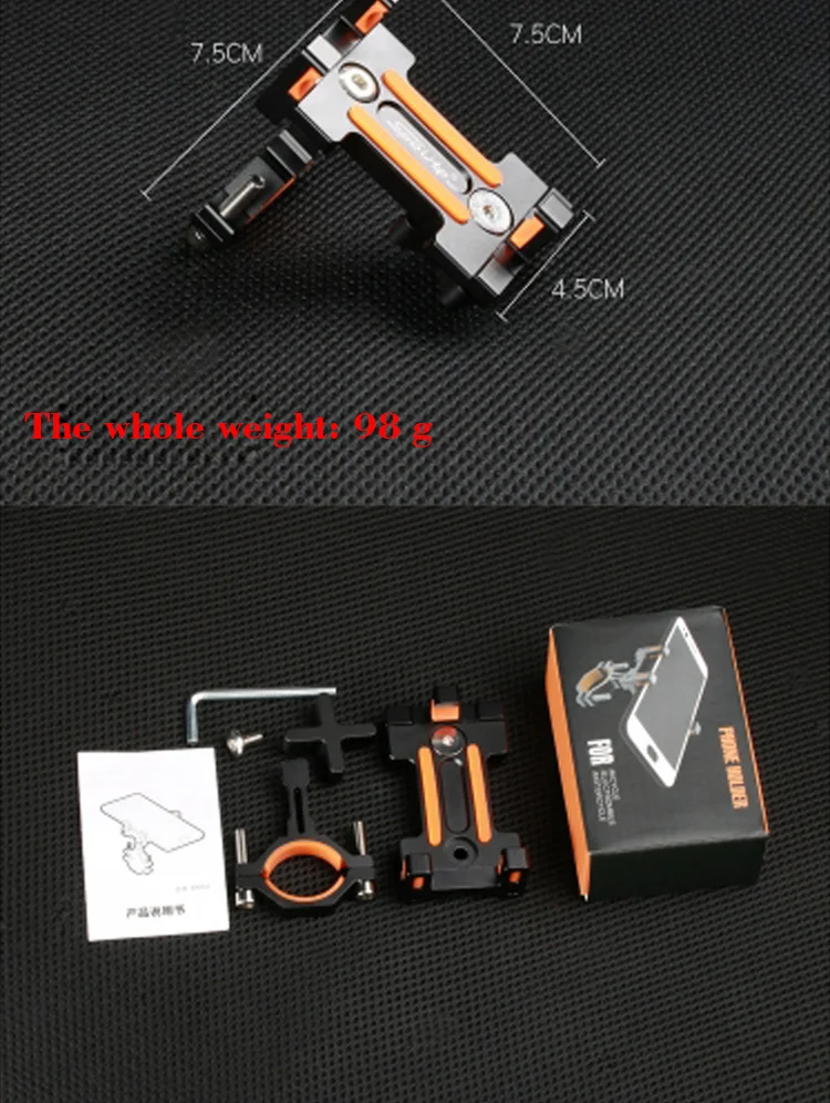 Металлический CNC велосипедный Универсальный держатель для сотового телефона на руль мотоцикла держатель для телефона Поддержка 4-6," iPhone gps