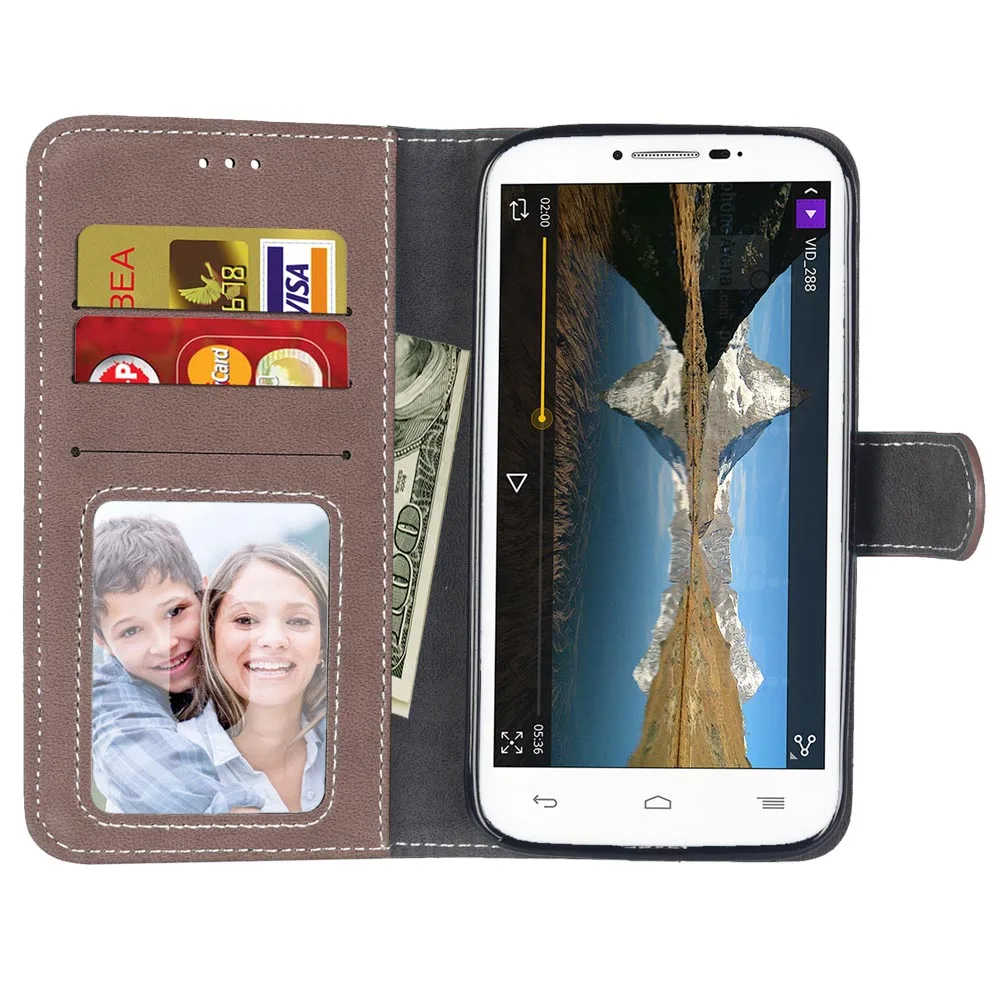 Роскошный чехол для Alcatel One Touch Pop C9 в стиле ретро кошелек из искусственной кожи