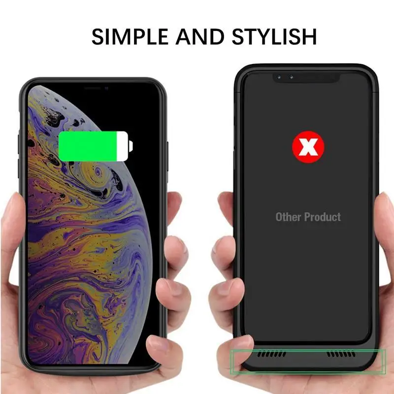 Neng 6000 mah зарядное устройство чехол для iPhone X Xs перезаряжаемый банк питания внешнее резервное зарядное устройство чехол для iPhone X Xs