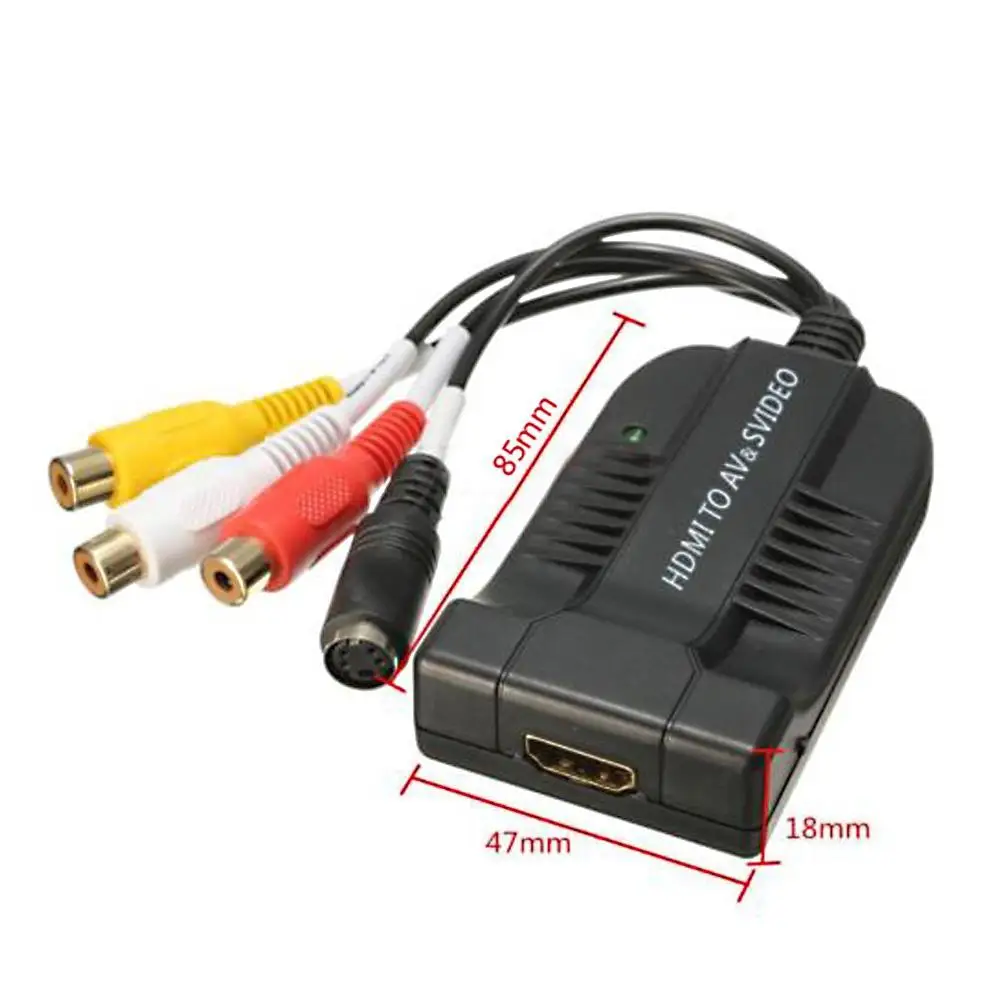 

1pc HDMI to S-Video & AV Composite Audio Adapters Converter 1080p HDTV DC 5V
