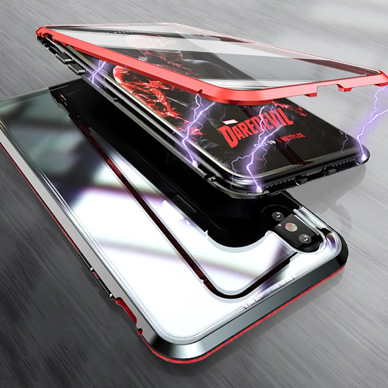 360 Полный Магнитный чехол для iPhone 6 6S s противоударный с металлической рамкой