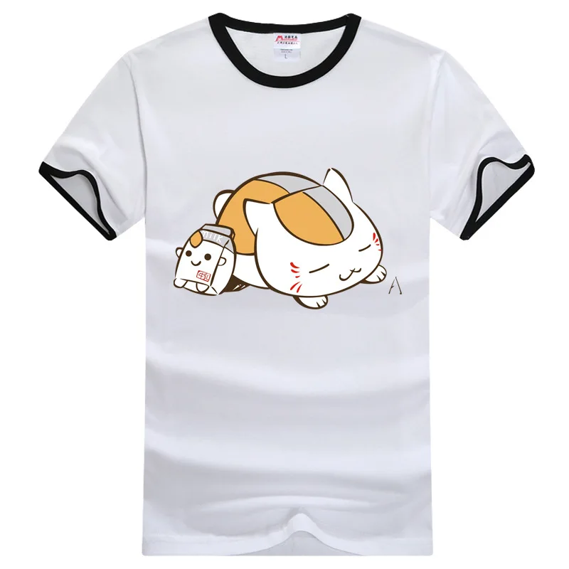 Natsume's Book of Friends Nyanko-sensei Madara футболки реглан с коротким рукавом Приталенная футболка с круглым вырезом повседневные футболки Топы