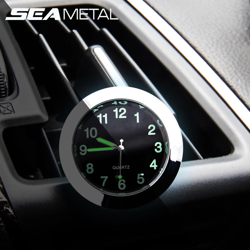 

Quartz Clock Car Decoration Watch Ornaments Vehicle Auto Interior Luminous Digital Pointer Air Conditioning Outlet Clip goods
