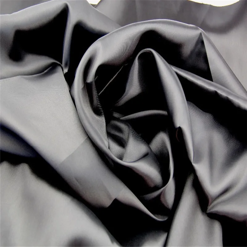 Дизайн 5"(1,5 м) Ширина шелковая атласная ткань Свадебные атласные ткани для шитья и вечерние украшения Черный Цвет Горячая Распродажа