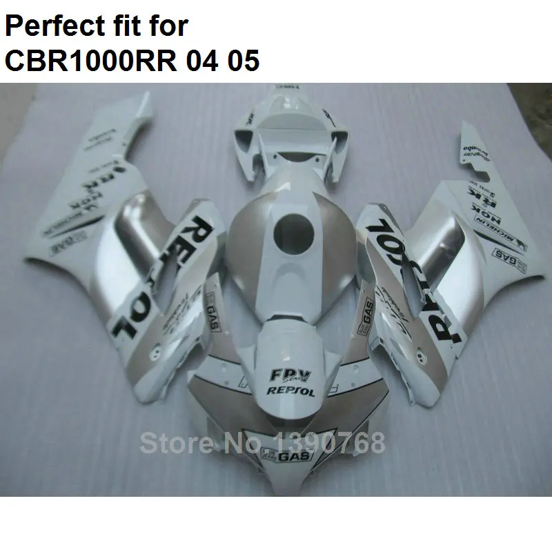 Top Sale Motorcycle Fairing Kit For Honda Cbr1000rr 2004 2005 White Silver Fairings Cbr 1000rr