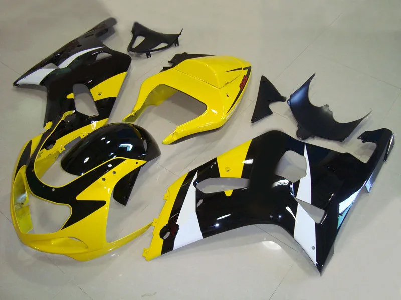 Комплект обтекателей на заказ для GSXR600 750 K1 01 02 03 GSXR 600 GSXR750 2001 2002 2003 ABS желто черные