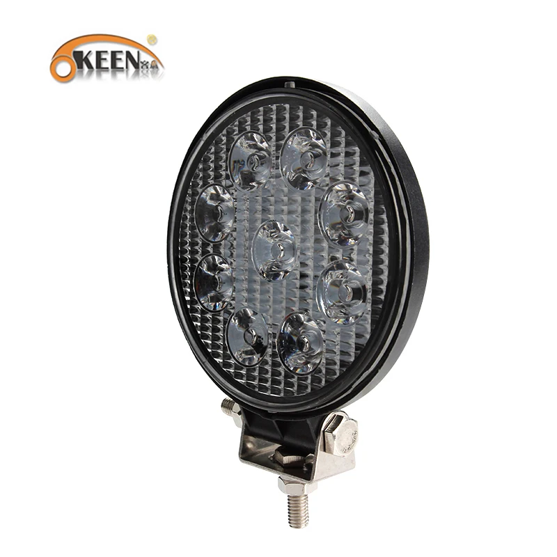 OKEEN Car LED Work Light 4 Inch 27W Round LED Light Bar for Tractor Offroad Truck ATV UTV SUV Driving Lamp Daytime Running Light