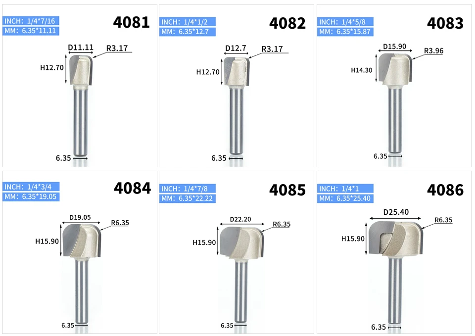 HUHAO 1 шт. 1/" хвостовик чаши и лоток шаблонный маршрутизатор бит карбида вольфрама Концевая мельница для деревообработки режущий инструмент деревообрабатывающий фрезерный станок