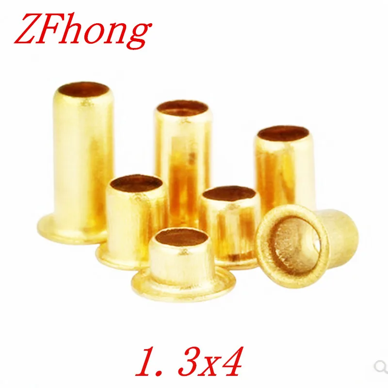 1000pcs 1 3x4mm Brass Copper Hollow Rivet 1 3mm Brand Double Sided
