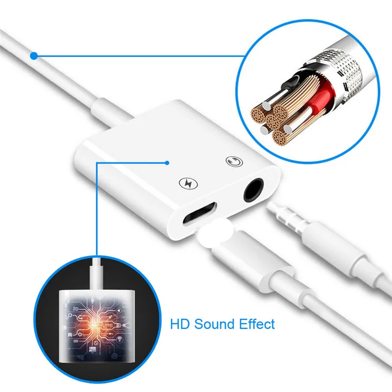 Для lightning/3,5 мм Aux Jack кабель для наушников IOS 12,3 для iPhone X 8 7 Plus XS Max Bluetooth Adaptador вызова аудио адаптер