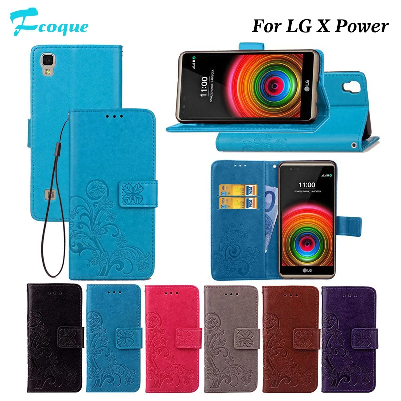 Fcoque Four Leaf Clover Case for LG X Power Compact Flip