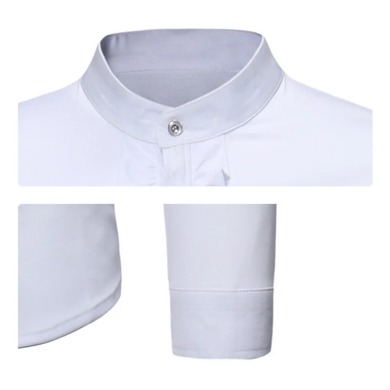 CYSINCOS Мужская рубашка, французская Передняя Скрытая пуговица, Однотонная рубашка, Стандартная посадка, длинный рукав, саржа, рубашки для свадебной вечеринки