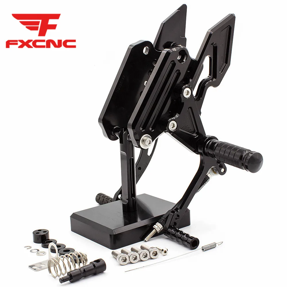 Fxcnc алюминиевый мотоцикл подставка для ног сзади комплект ножная педаль подножек