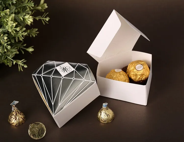 wedding favor candy box Diamond Shaped Favor Boxes Chocolates sweet bag