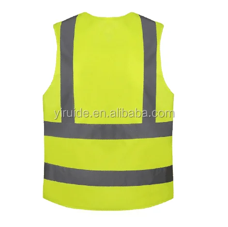 polyester high visibility fluo yellow and orange reflective safety vest