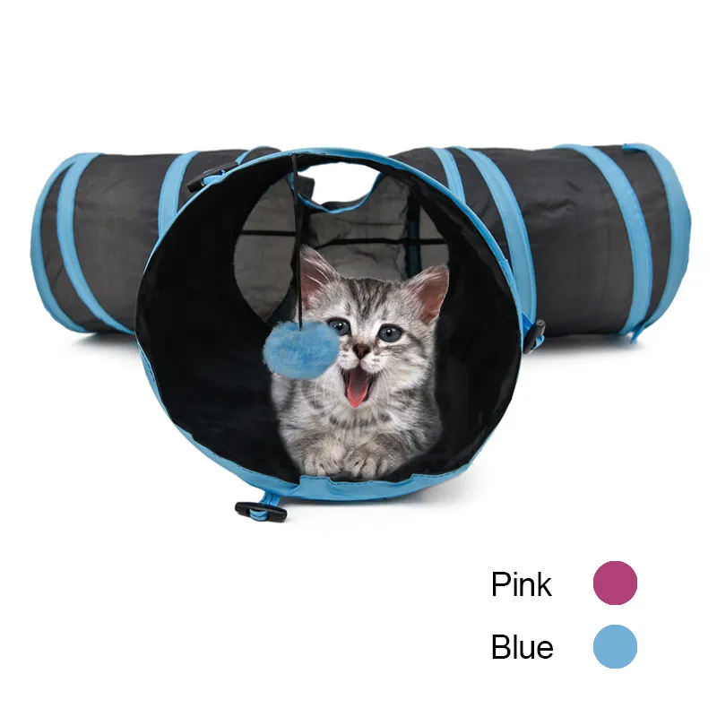 HJKL Кошка Туннель складной специальный дизайн Y форма 3 отверстия Pet Play Игрушка для