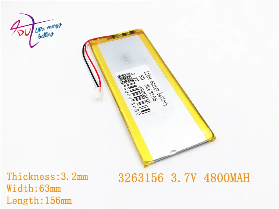 3,7 V 3263156 4800 мА/ч, Перезаряжаемые литий-полимерный литий-ионный аккумулятор Батарея для 8 дюймов 9-дюймового планшетного ПК CHUWI Hi8 hi8 pro xv8 DVD DVR