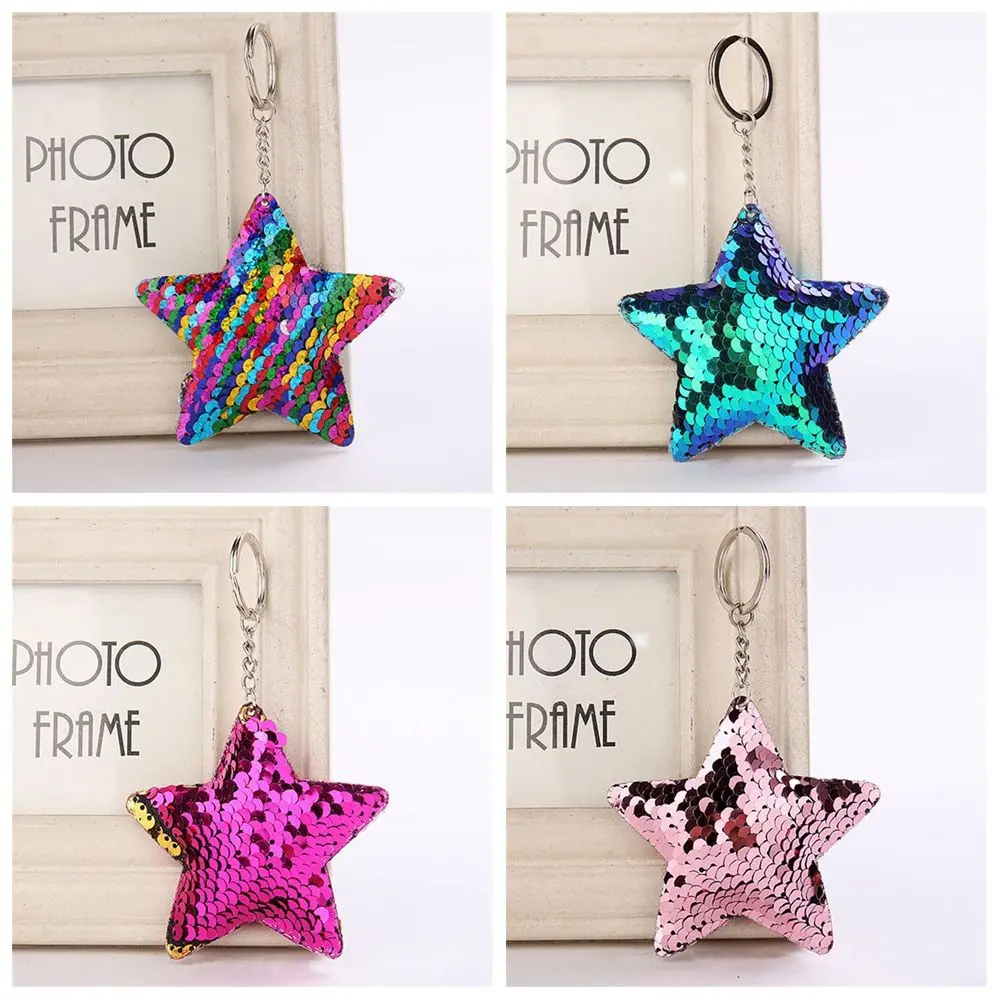 

1Pcs New Fashion Mermaid Sequins Handbag Pendant Star Shape Pattern Women Handbag Pendant Fashion Bag Accessories Kids Best Gift
