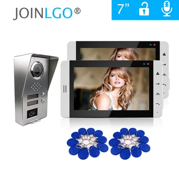

Grenseure FREE SHIPPING 7" Touch LCD Screen Video Door Phone Intercom System 2 Monitors + RFID Doorbell Camera for 2 Apratments