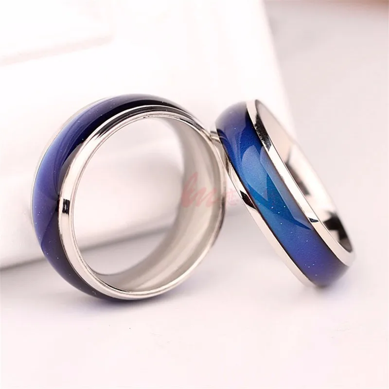 Изысканные ювелирные изделия кольцо-Определитель настроения Цвет изменить чувства эмоции настроение кольцо Сменные ремешок Температура кольцо