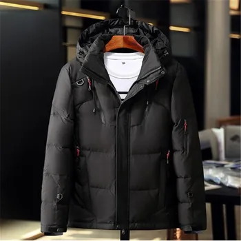 

2020 winter warm down jacket paste buckle zipper pocket thick warm men's fashion casual hooded Parker coat green orange black
