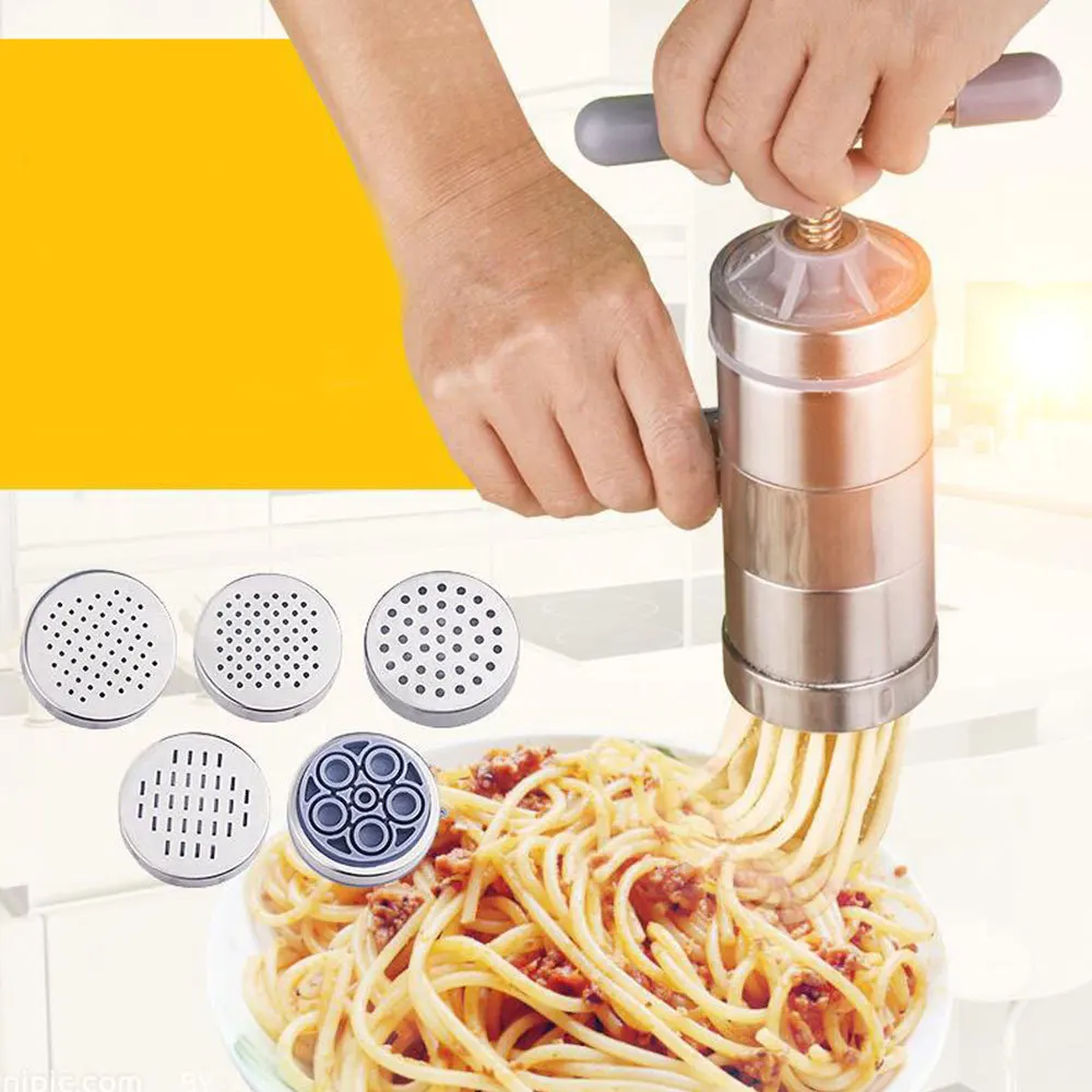 

Manual Stainless Steel Noodle Maker Press Pasta Machine Crank Cutter Fruits Juicer Cookware Making Spaghetti Kitchen Tools
