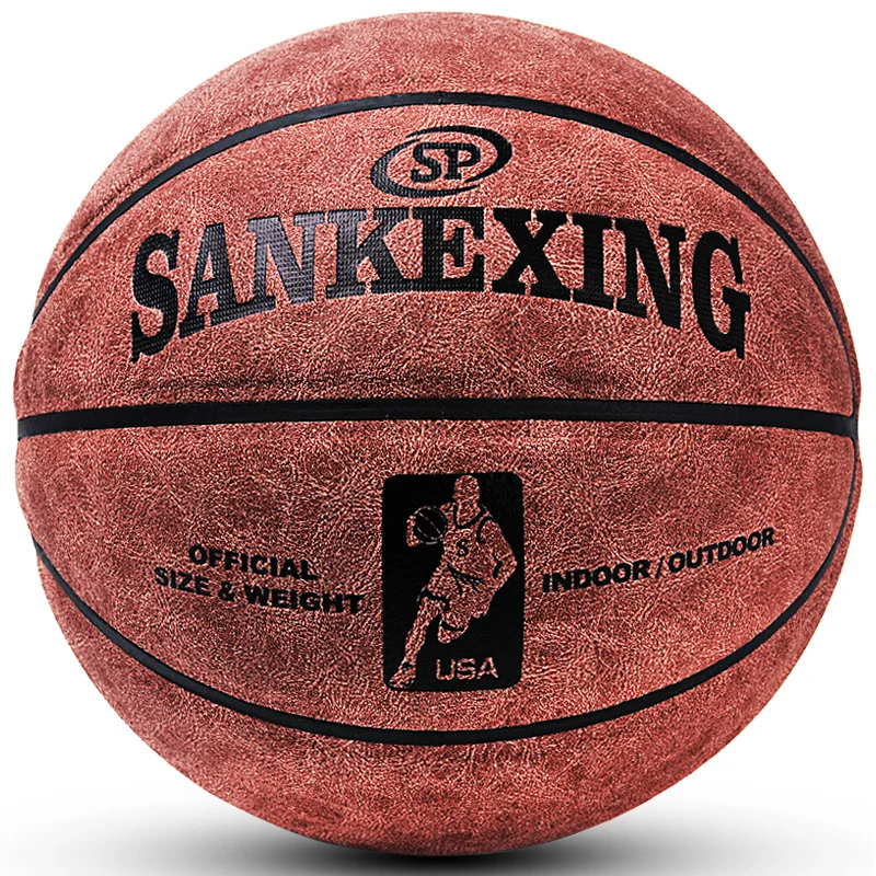 Sankwxing ماركة عالية الجودة الرسمية حجم 7 جلد الكرات في داخلي رجل تدريب كرة السلة basquete