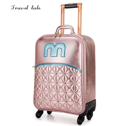 

Travel tale fashion and personality PU 18"/20"/24" Rolling Luggage Spinner brand Travel Suitcase Fashion travel