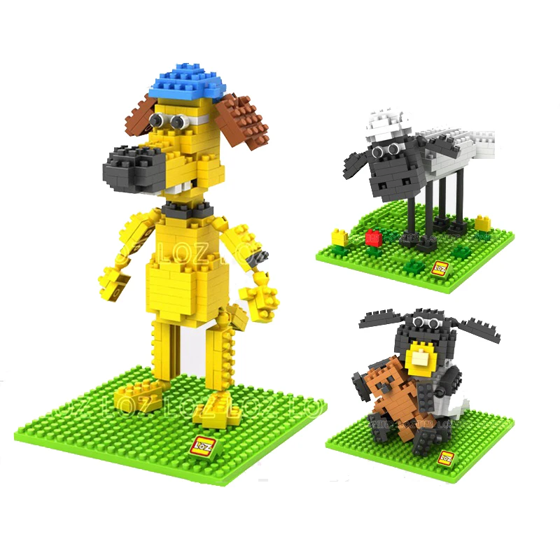 

5Pcs LOZ Micro Blocks Shaun Sheep 3D Movie Character Anime Action Figure Diamond Building Blocks Baby Lovely Toy Best Gift 9475