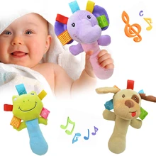 Детские игрушки для новорожденных от 0 до 12 месяцев, детские плюшевые погремушки с мультяшным животным, передвижная игрушка-колокольчик для младенцев, детские развивающие Игрушки для раннего возраста