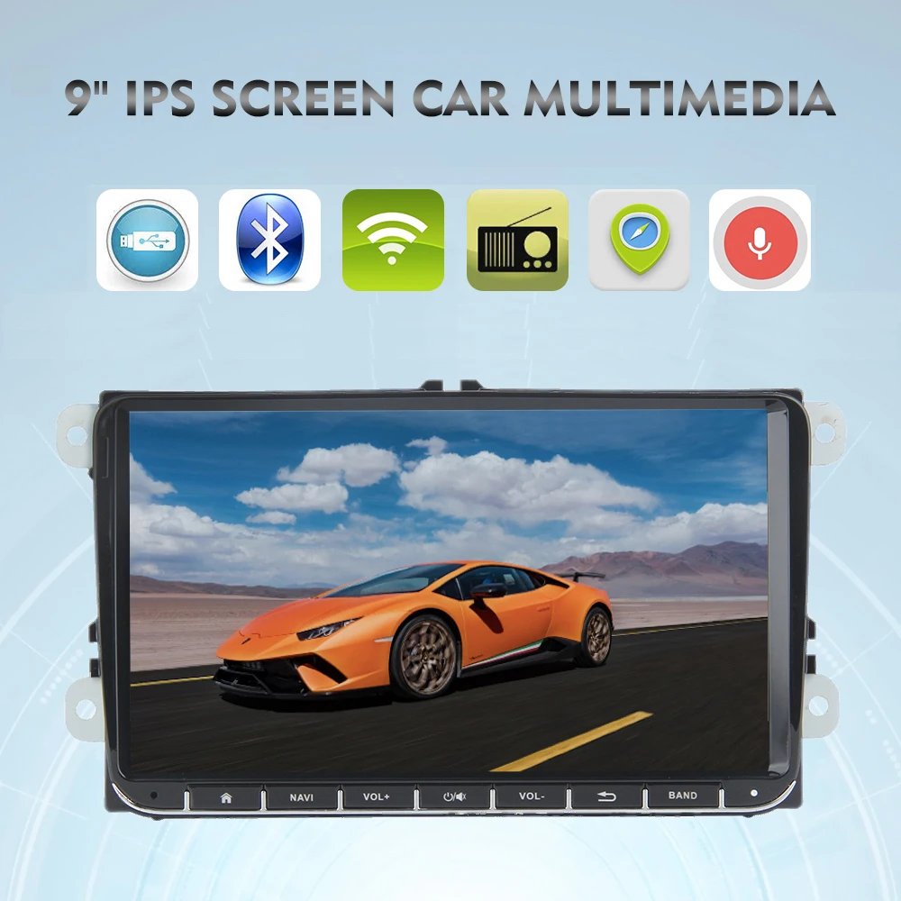 Sale Stereo Head Unit 2 Din android GPS for VW Passat Tiguan Golf Jetta Seat Skoda auto-radio navigation 4Gb+32Gb Android PX5 8-Core 1