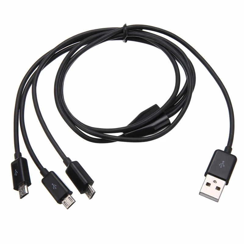 High Quality Usb to 3 Micro Usb Cable USB 2.0 Male to 3 Micro USB 2.0 Male Y Splitter Charging Data Cable Cord 1M/3FT 0.25M/0.8F