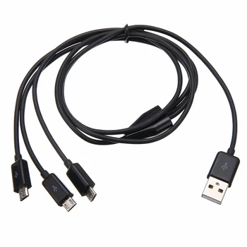 

High Quality Usb to 3 Micro Usb Cable USB 2.0 Male to 3 Micro USB 2.0 Male Y Splitter Charging Data Cable Cord 1M/3FT 0.25M/0.8F